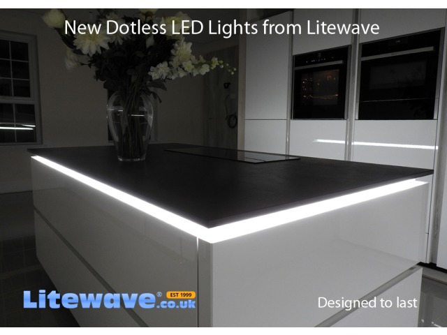 Dotless light under kitchen island